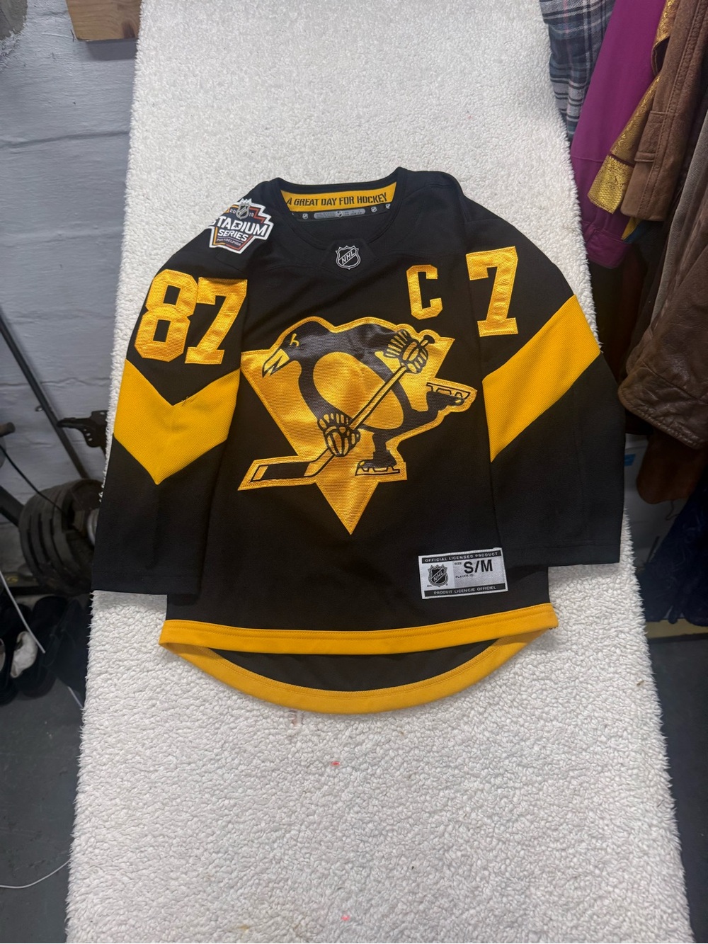 NHL Stadium Series 2019 Pittsburgh Penguins Hockey Jersey #86 Crosby Black/Gold